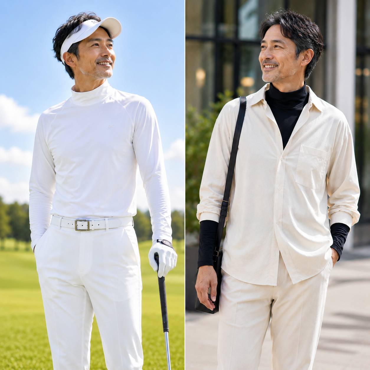 コアシールド メンズ 長袖モックネックインナー 紫外線 近赤外線  同時カット UPF50+ オールシーズン対応 PNXIS
